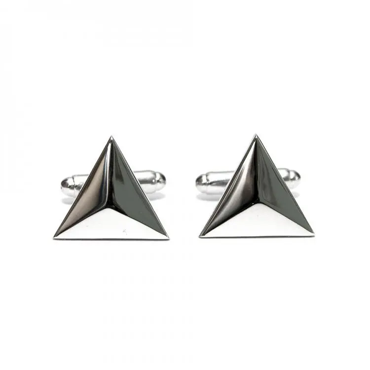 Трикутні Сріблясті Запонки Handmade acs0005856 - фото 2