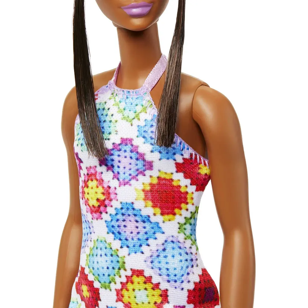 Лялька Barbie Модниця в сукні з візерунком у ромб, 30 см (HJT06) - фото 5