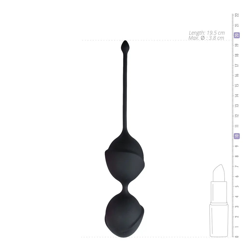 Вагінальні кульки Easytoys, силіконові, чорні, 19.5 х 3.8 см - фото 3