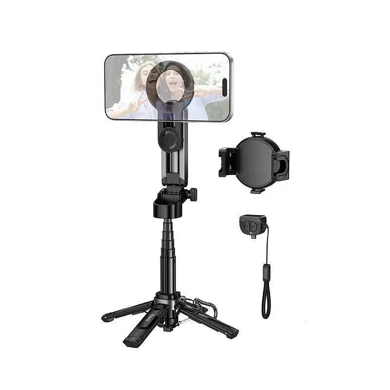 Селфі-монопод Hoco K27 Pro Magic mini live broadcast stand(pull clip+magnetic focusing version) Чорний - фото 2