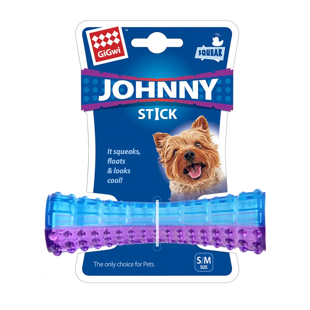 Іграшка для Собак Gigwi Johnny Stick з пищалки Фиолетово / Синій S / M 15 см - фото 2