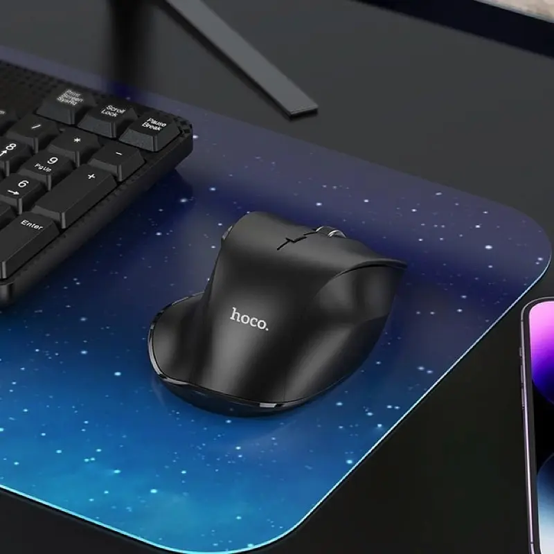Маніпулятор миша HOCO GM24 Mystic six-button dual-mode business wireless mouse Black - фото 7