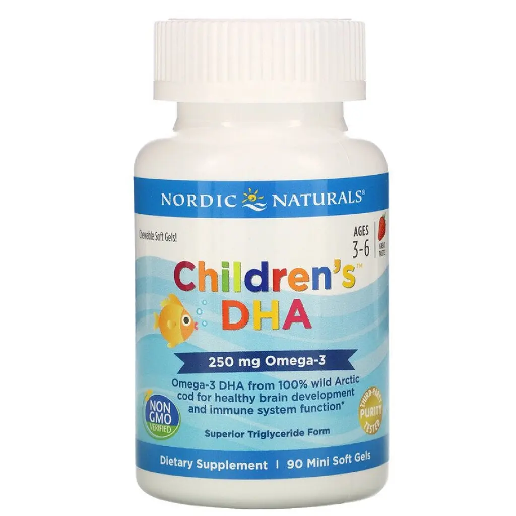 Рыбий жир для детей Nordic Naturals Children's DHA со вкусом клубники 250 мг 90 мини капсул - фото 3