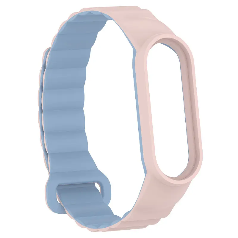 Ремінець Dual-color Magnetic для Xiaomi Mi Band 7/6/5/4/3 Light Pink / Lilac Blue - фото 3