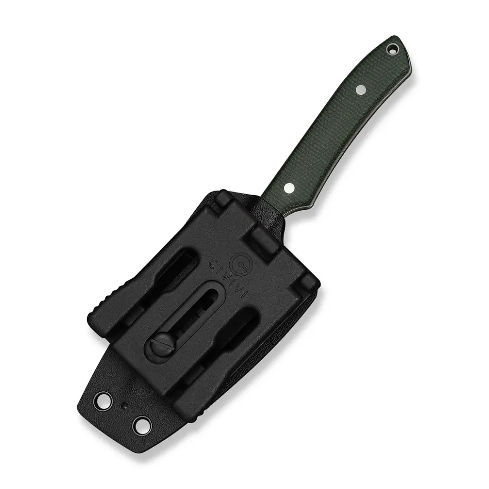 Ніж фіксований кишеньковий Civivi High Grass Field Knife (7,4 см) 14C28N / Micarta зелений з чохлом - фото 8