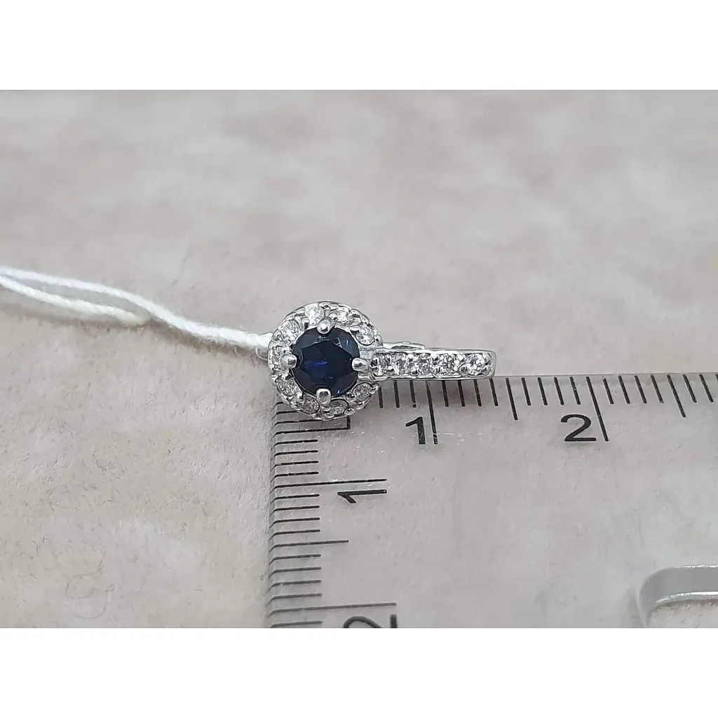 Золоті сережки Гаразд з діамантами і сапфірами. 3033353Б - фото 5