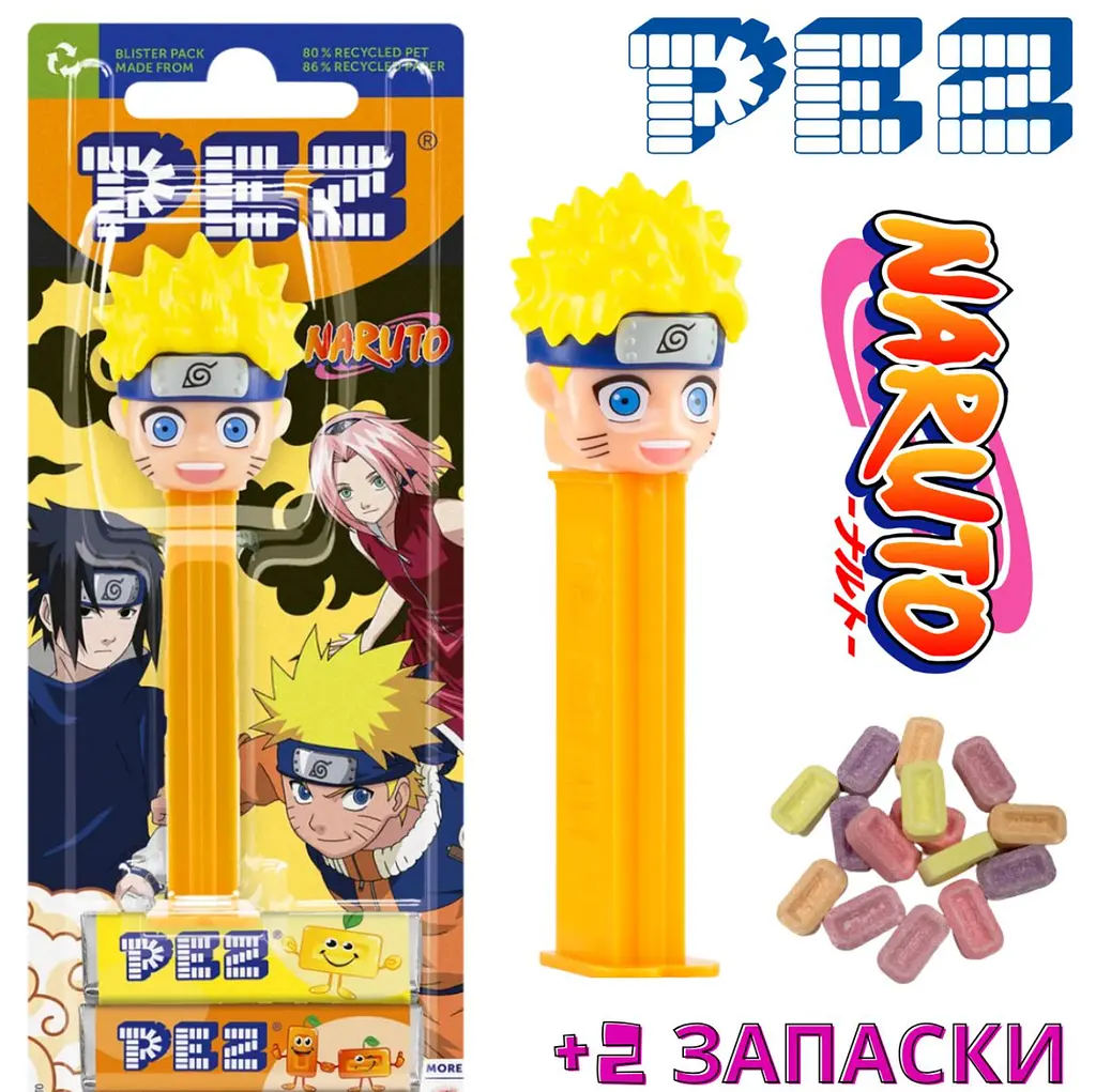 Диспенсер із цукерками Pez Naruto Collection Наруто 17г - фото 2