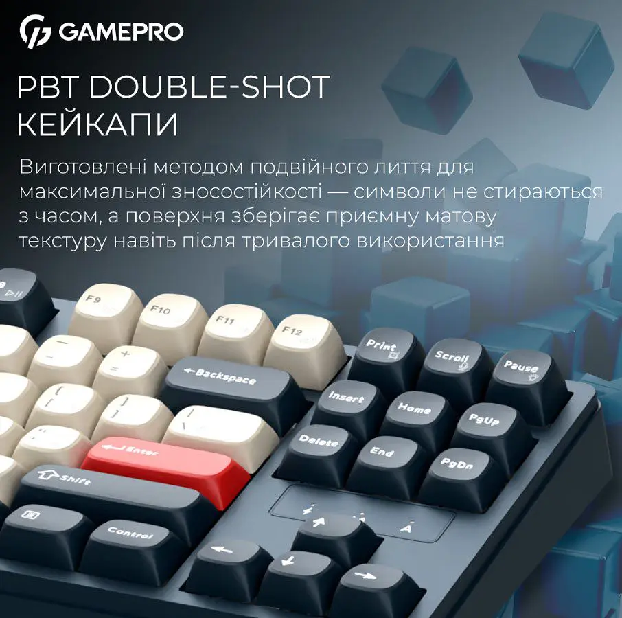 Клавіатура ігрова механічна GamePro MK-285-BL Asgard Ragnar Keychron Super Red Switch Bluetooth 5.2/2.4 ГГц/USB Blue - фото 10