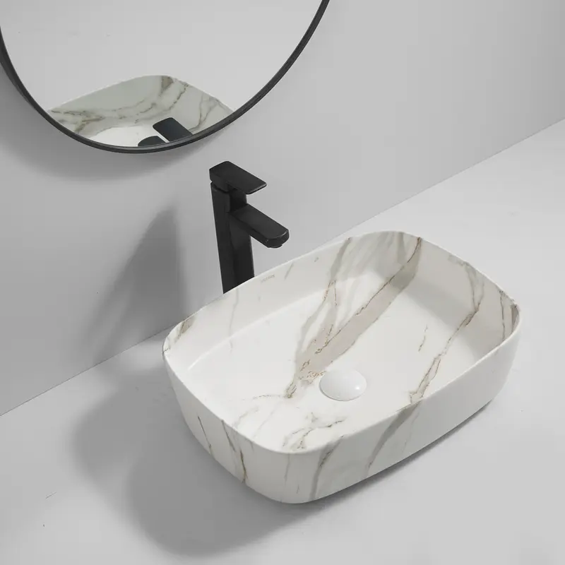Умивальник накладний Mixxus Premium Bevel-0102 marble 495x370x135 мм MP6519, Мармур - фото 6