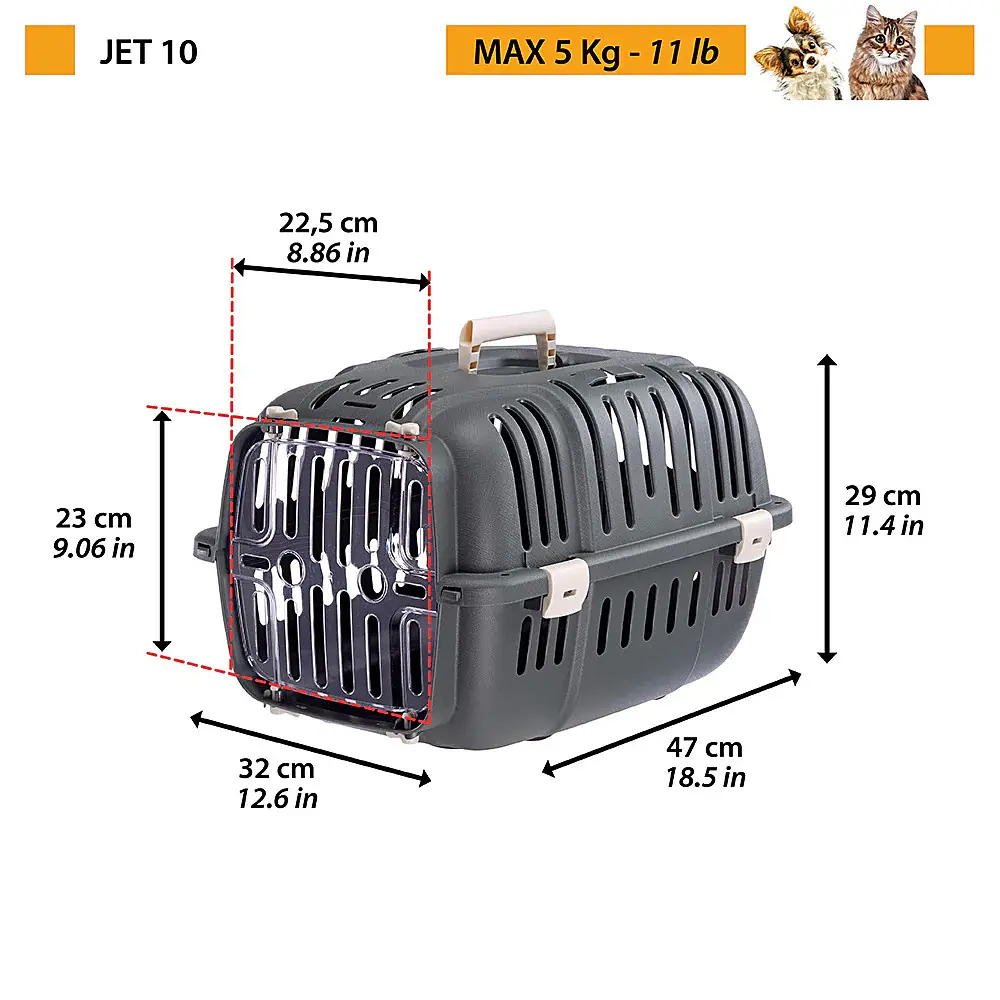 Переноска для собак та котів Ferplast Jet 10 блакитна до 5 кг 32x47x29 см 73043099 - фото 2
