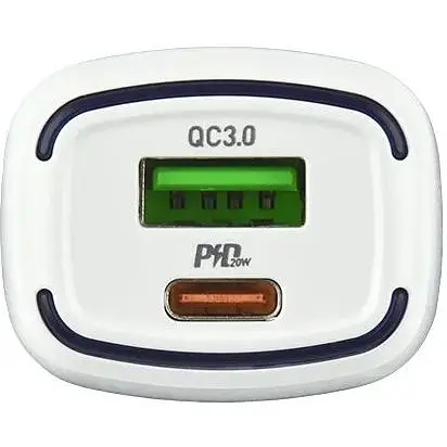 Автомобільний зарядний пристрій Borofone BZ14A PD20W + QC3.0 3A Білий - фото 3