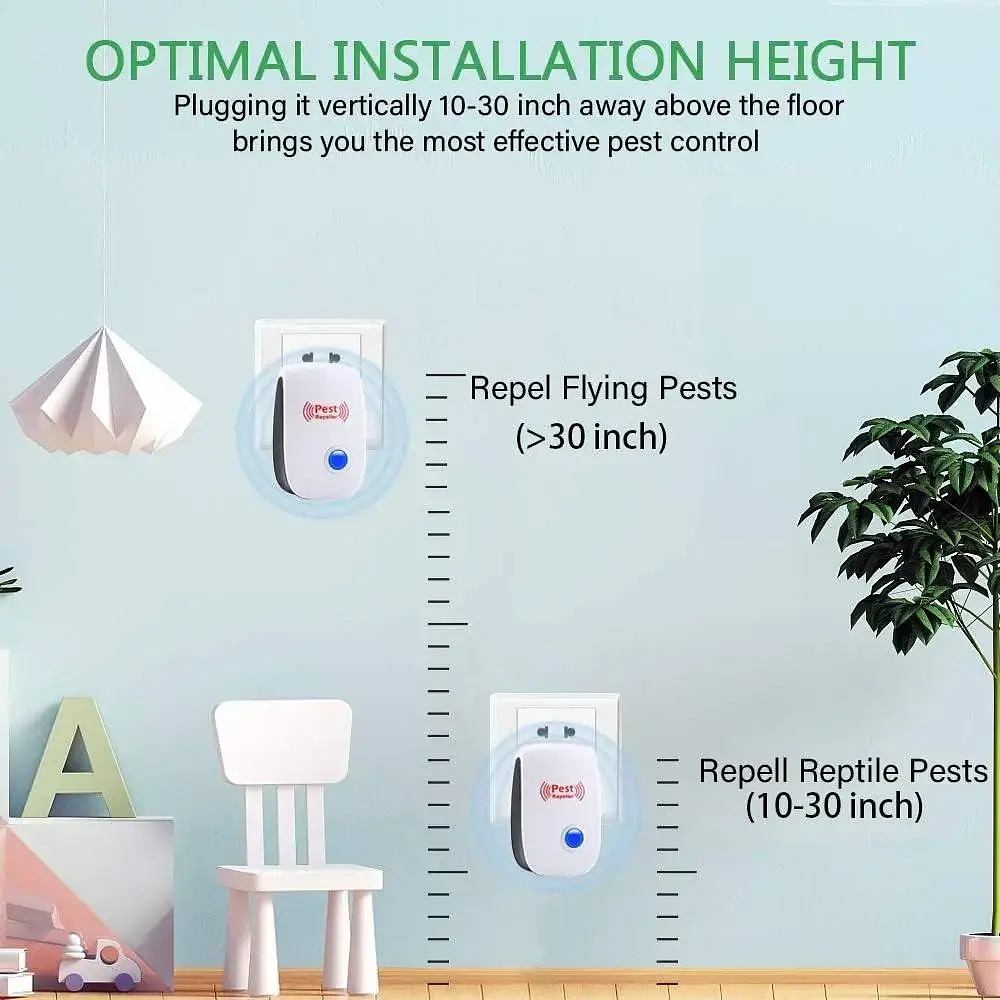 Ультразвуковий відлякувач шкідників Pest Repeller Ultrasonic Pest Repeller, 6 шт - фото 3