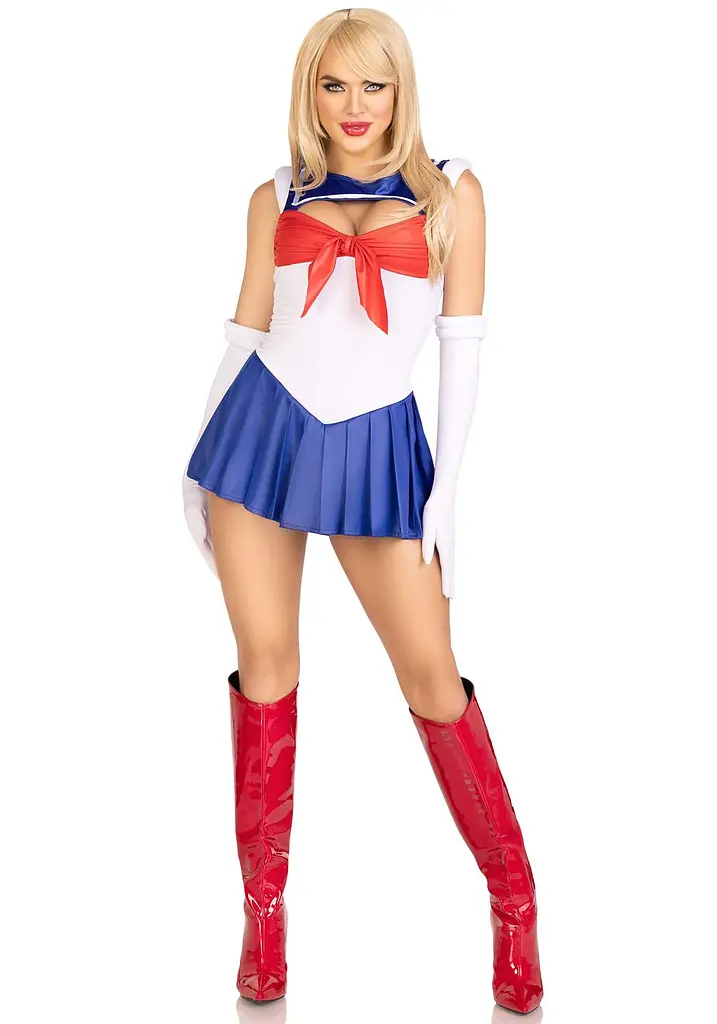 Еротичний костюм Сейлор Мун Leg Avenue Sexy Sailor XS, сукня, рукавички, бант - фото 3