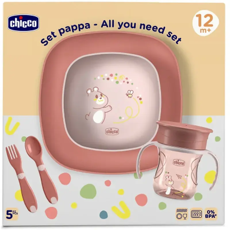 Набір дитячого посуду Chicco Set Pappa 12 м+ рожевий (16201.15) - фото 8