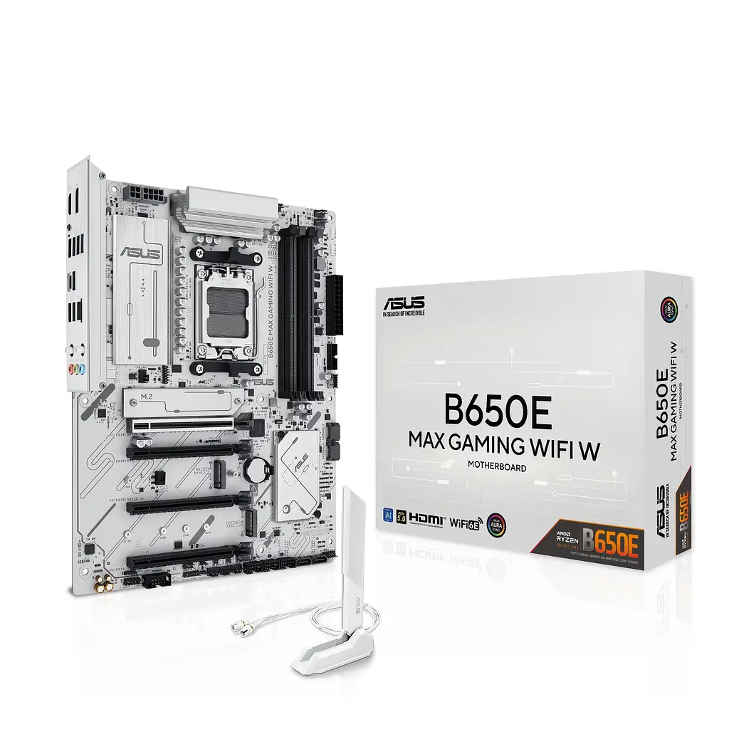 Материнская плата B650E MAX GAMING WIFI W sAM5 B650 4xDDR5 M.2 HDMI DP Wi-Fi BT ATX белый Asus teh0018990 - фото 6