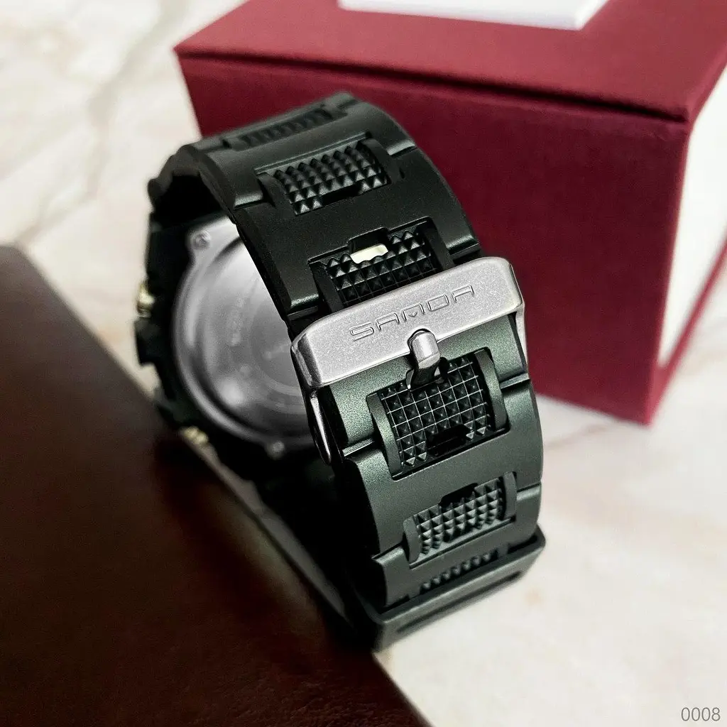 Наручний годинник чоловічий 739 Black-Silver Sanda acs0030962 - фото 3