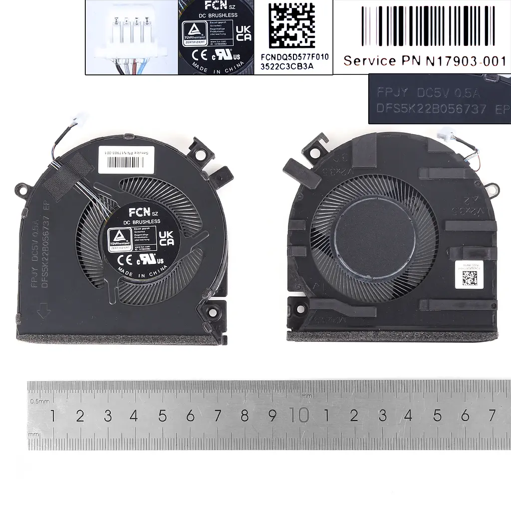 Вентилятор для HP Victus 15-FA 15T-FA 15-FB 15Z-FB TPN-Q278 TPN-Q279, (N17903-001, FPJY DFS5K22B056737) - фото 3