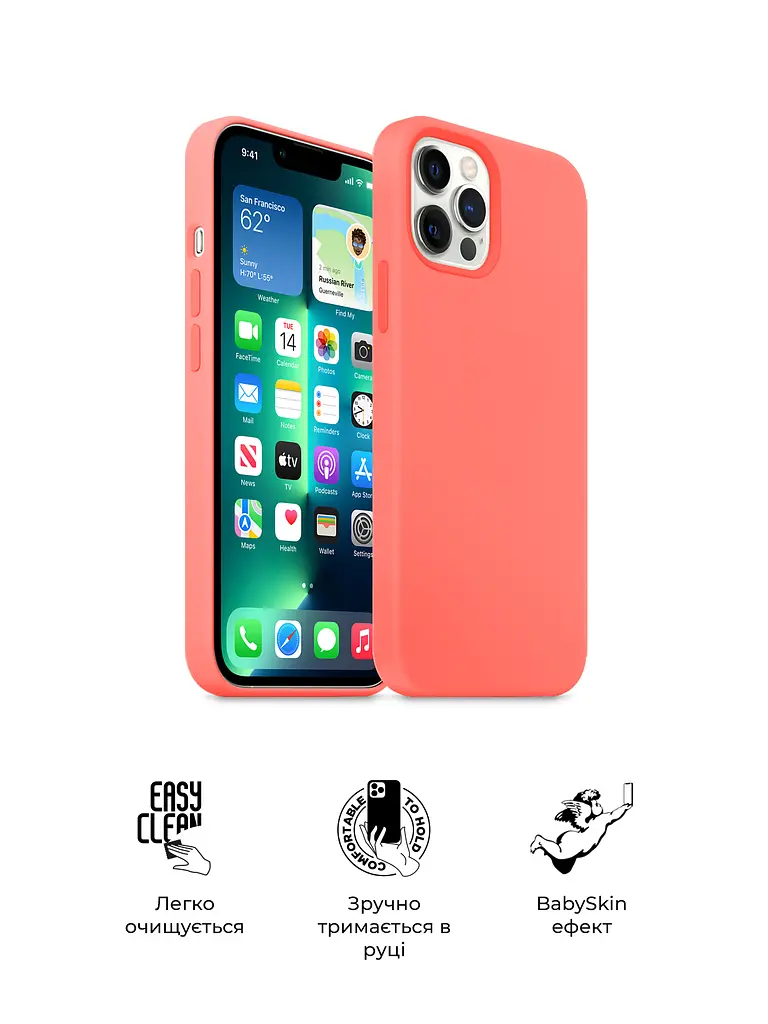 Силиконовый чехол для Apple iPhone 13 Pro Max, ICON2 Case, розовый, противоударный, панель, защита всего корпуса, матовая поверхность Soft Touch, выступает над дисплеем, совместим с защитными стеклами и пленками, с микрофиброй - фото 3
