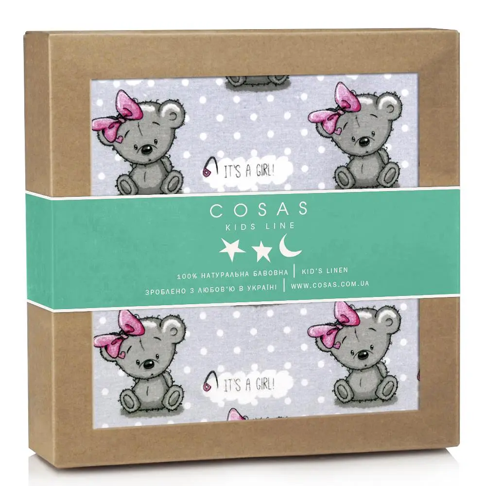Фланелеві пелюшки 80х100 GIRL BEAR COSAS (4822052056936)