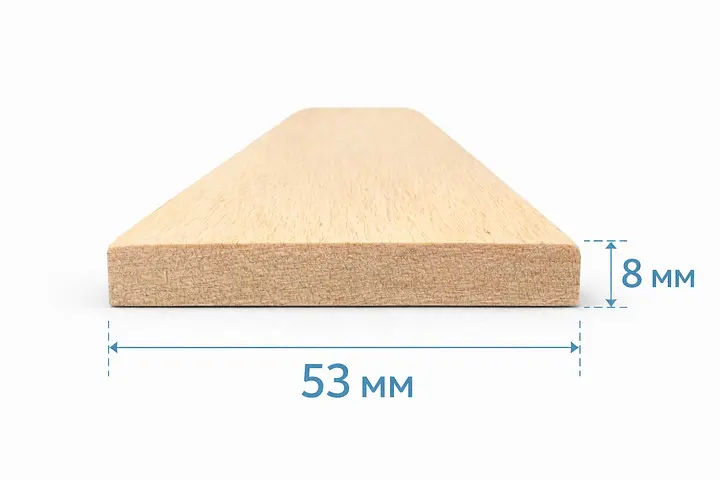 Ламель меблева для ліжка, дивану 800 х53х8 мм бук  - фото 3