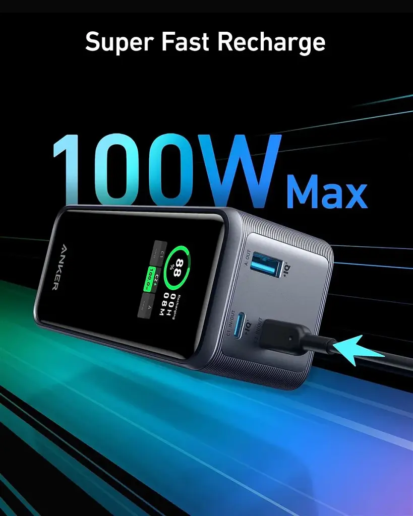 Універсальна мобільна батарея Anker Prime 20000mAh 200W Black (A1336011) - фото 8