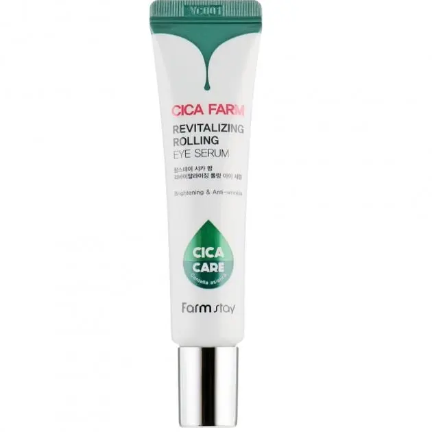 Антивозрастная расслабляющая сыворотка для кожи вокруг глаз Cica Farm Revitalizing Rolling Eye Serum FarmStay 25 мл - фото 2