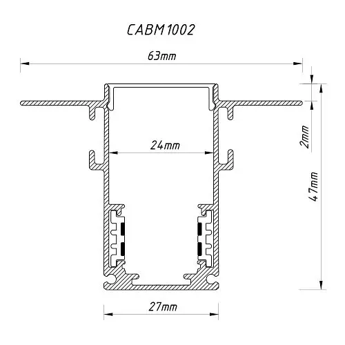 Шинопровід Ardero CABM1002 чорний вбудований 2м - фото 2