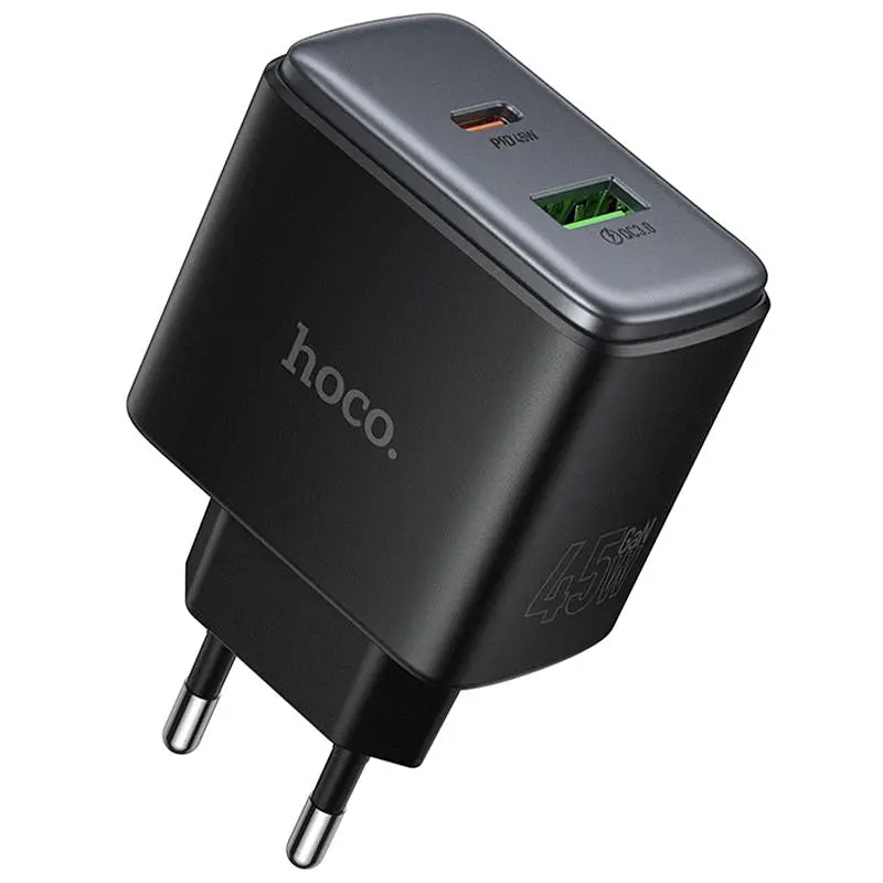 МЗП Hoco C158A Upgrade PD45W (1USB-A/1C) Black - фото 3