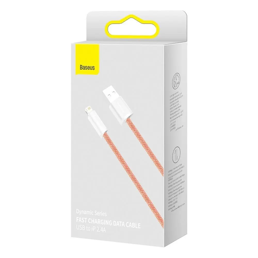Кабель Baseus Dynamic USB - Lightning (M/M), 2.4A, 1 м Orange (CALD000407) - фото 2