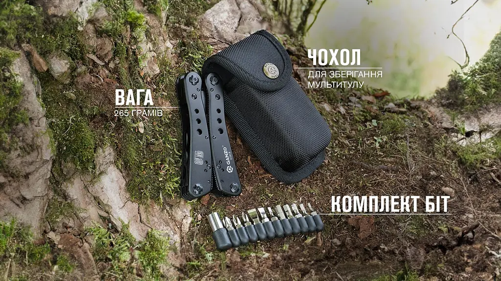 Мультитул Ganzo G201-B Multi Tool Black Edition 22 функцій - фото 9