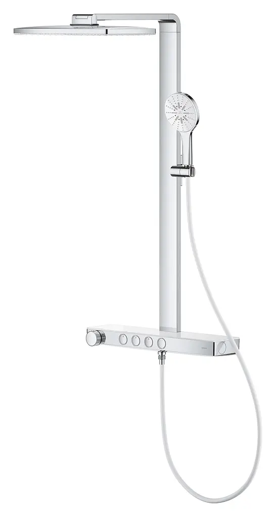 Душова система з термостатом для настінного монтажу Grohe Rainshower Aqua Pure 1009620000, Білий - фото 4