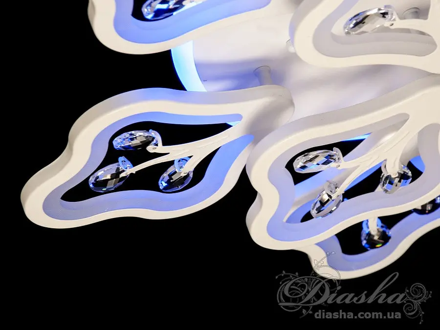 Стельова LED-люстра Diasha 8149/6+3WH 150W, Ø68×14 см, 3 кольори світла, біла