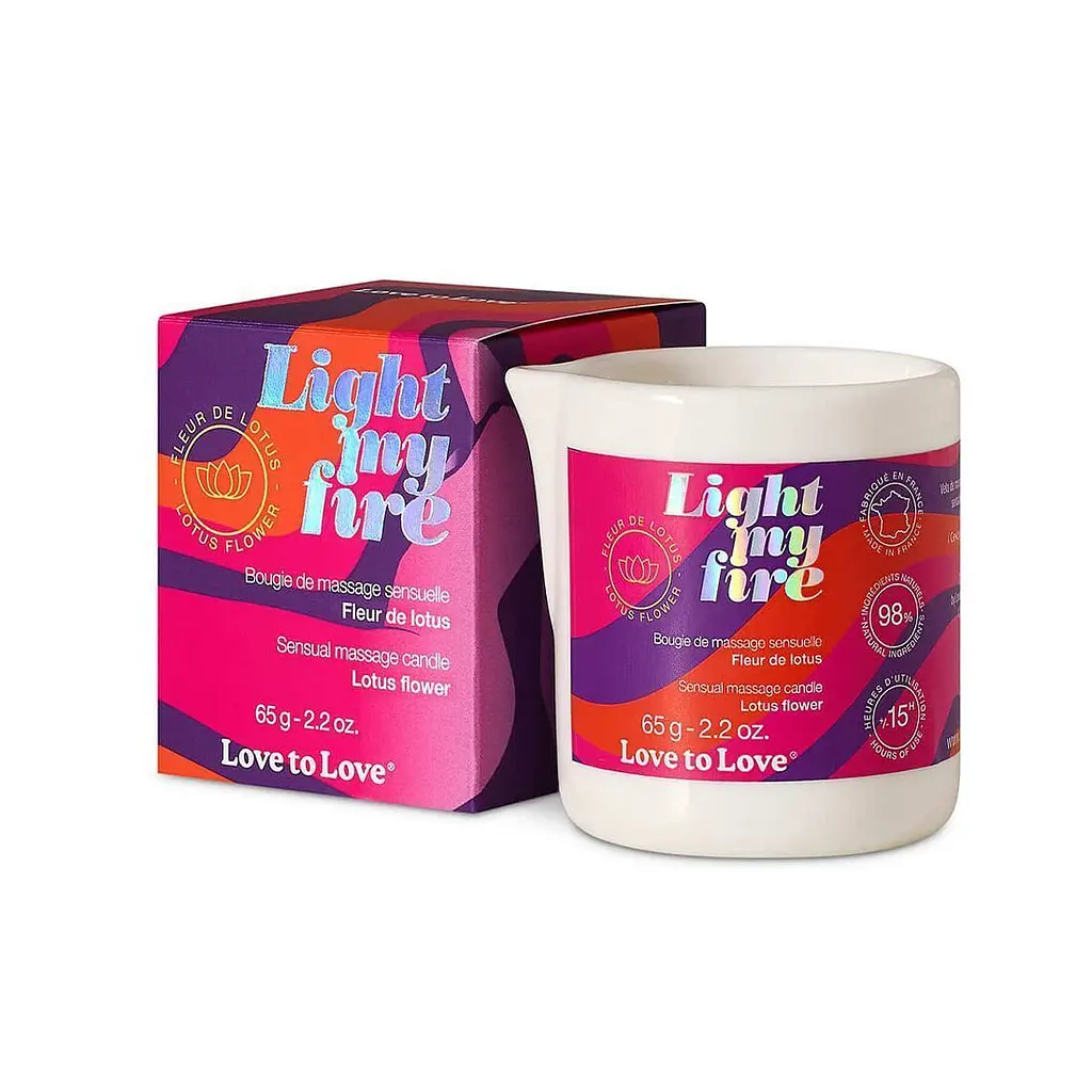 Масажна свічка Love To Love Light My Fire Lotus з ароматом лотоса, 65 мл