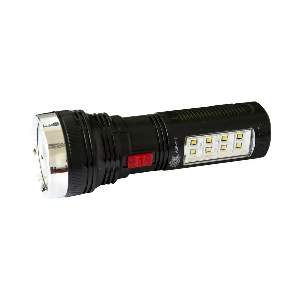 LED фонарь аккумуляторный ASK 227 Черный, фонарик ручной светодиодный | світлодіодний ліхтар (ST) - фото 2