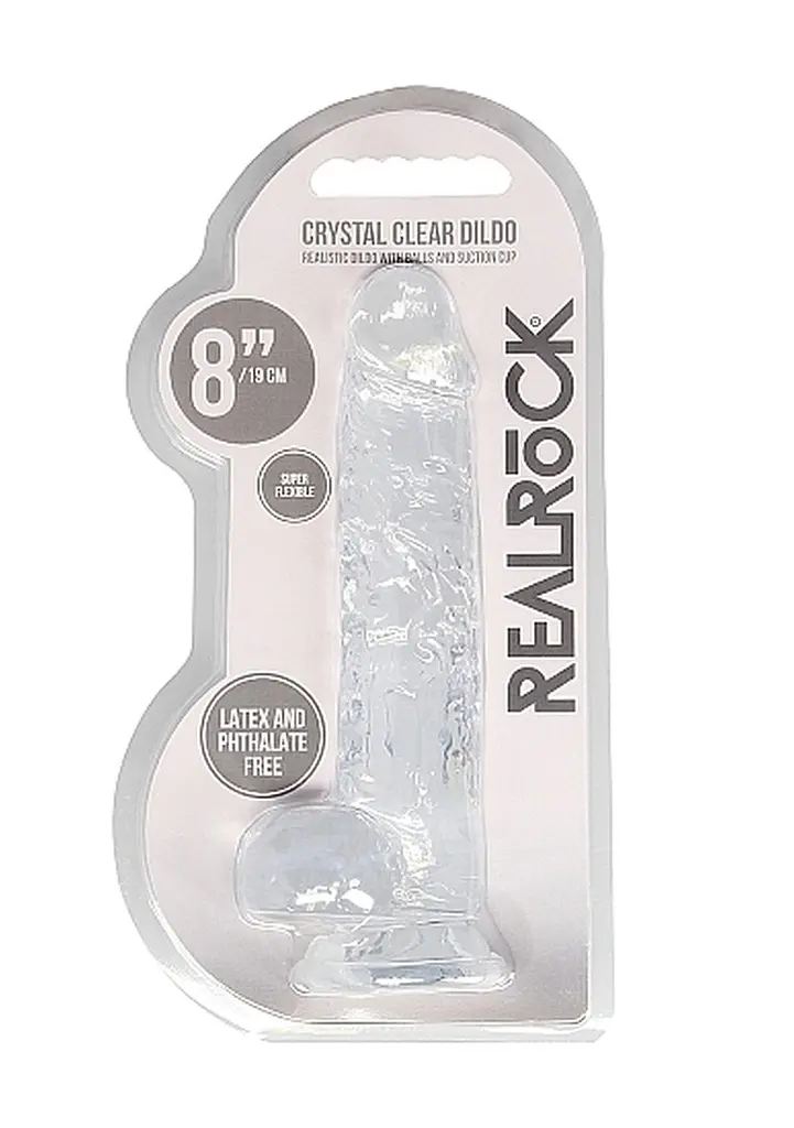 Фалоімітатор RealRock Crystal Clear 8”, 21 см (прозорий) - фото 6