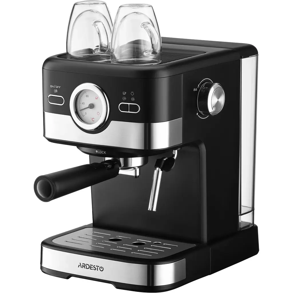 Кавоварка Ardesto рожкова 1.5л мелена чорно-срібляста - фото 9