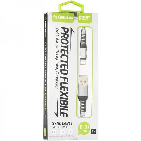 USB кабель Gelius Pro Flexible GP-UC02i Lightning Grey - фото 3