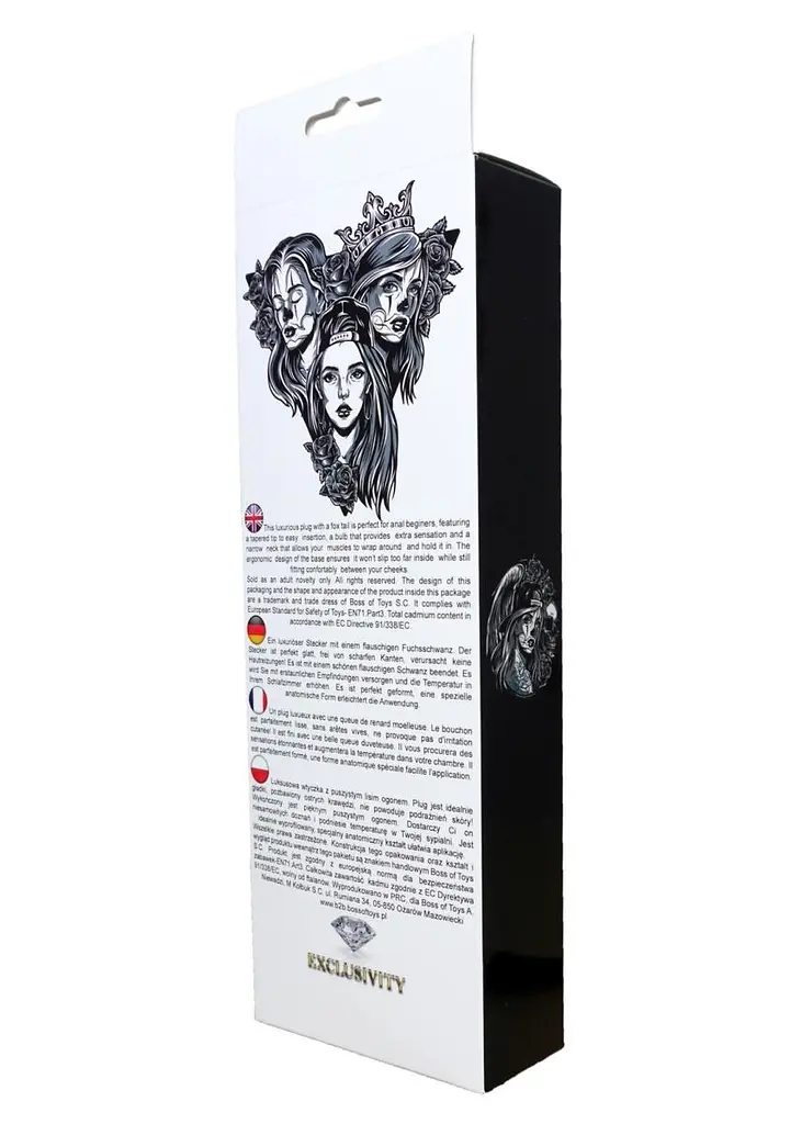 Анальная пробка с хвостиком Boss Fox 6.5 см (серебристый) - фото 10