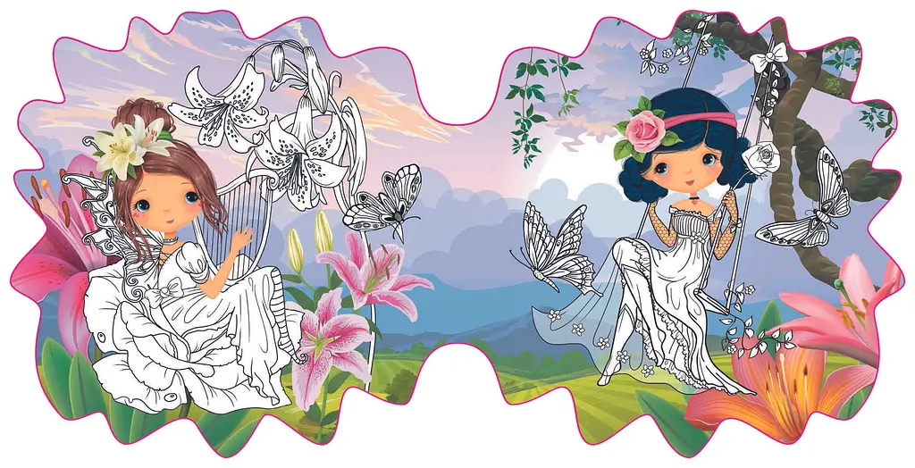 Розмальовка Кристал Бук Квіткові феї Лілія, 60 наліпок, 8 сторінок (F00026964) - фото 3