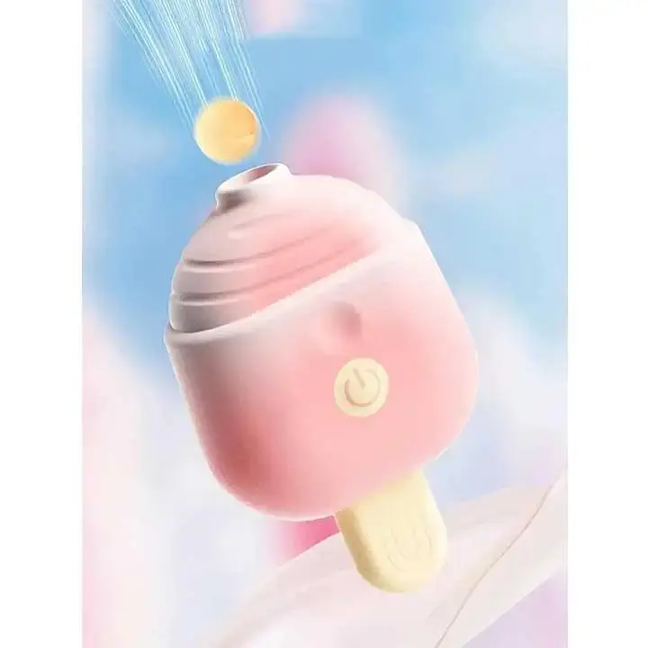 Вакуумний кліторальний вібростимулятор Ice Lolly у формі морозива Невеликий компактний розмір — вуманайзер на 10 режимів - фото 5