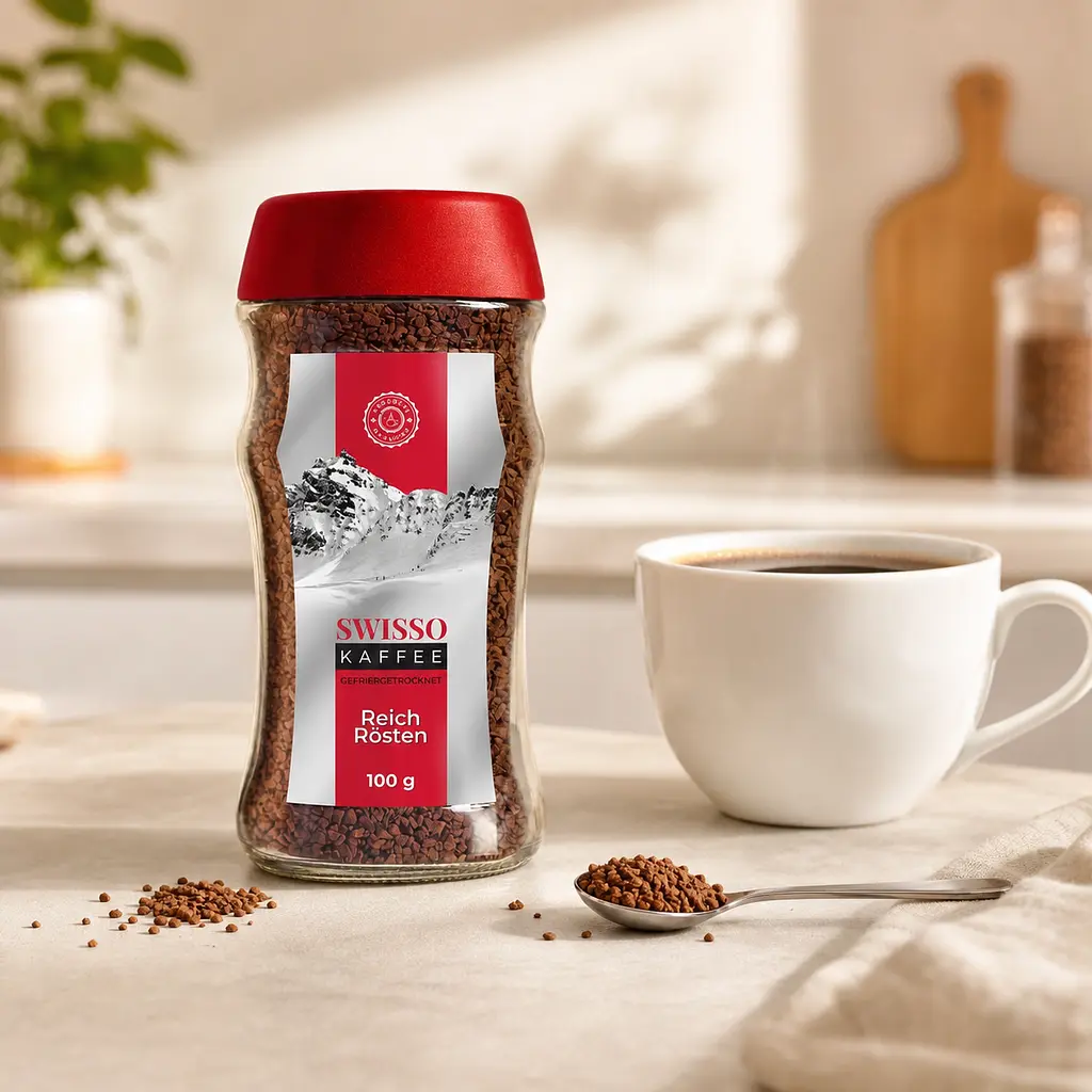 Кава розчинна сублімована Swisso Kaffee Reich Rösten Instant 100% Arabica 100 г - фото 5