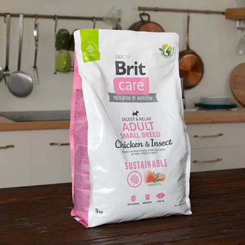 Сухий корм Brit Care Dog Sustainable Adult Small Breed для собак малих порід, з куркою та комахами, 3 кг - фото 8