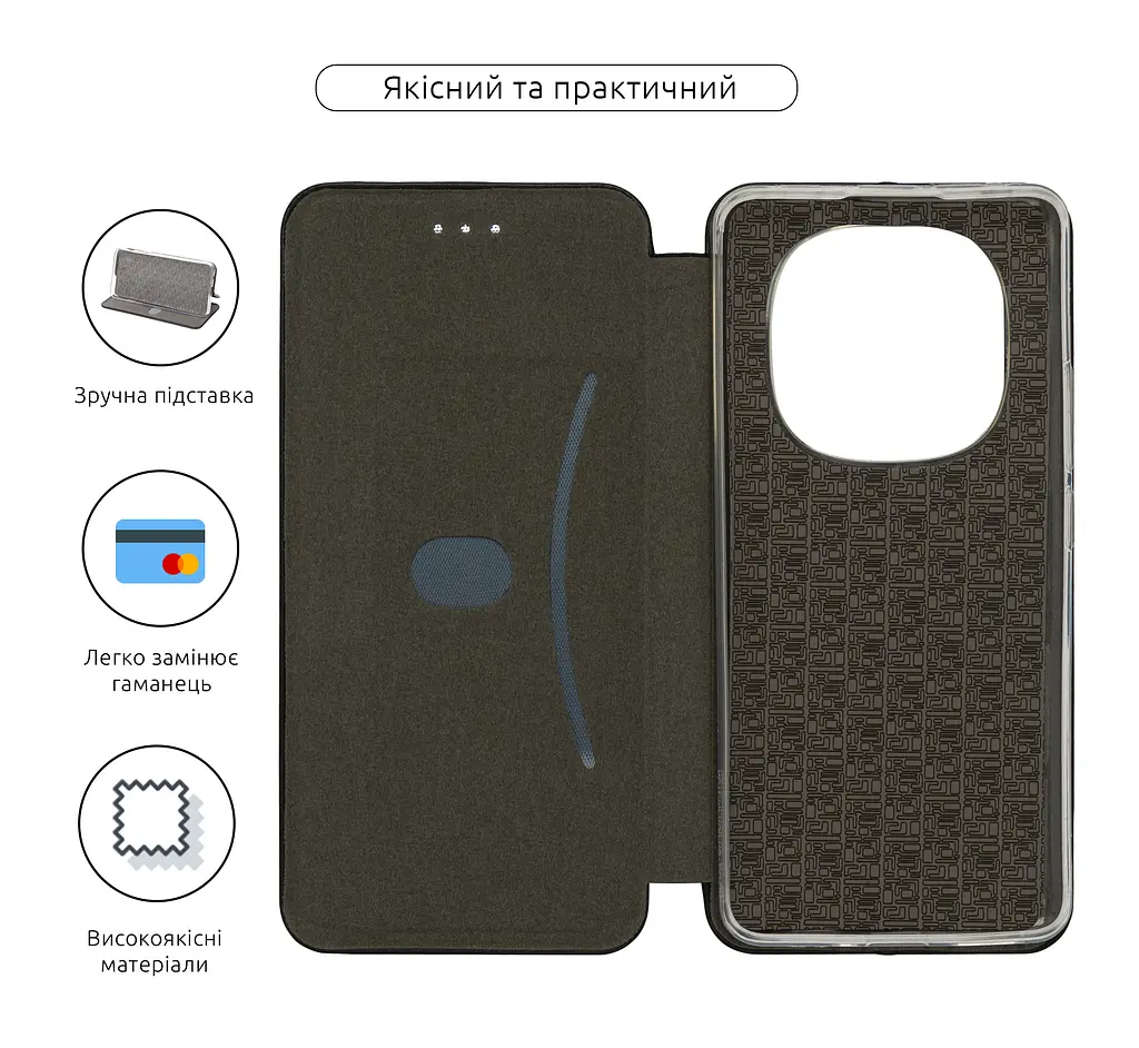 Чехол-книжка для Xiaomi Redmi Note 14 Pro 5G/Note 14 Pro+ 5G Poco X7 5G, G-Case, черный, кожаный чехол-книжка из экокожи (PU) и TPU, с магнитом, с подставкой и вместительным кардхолдером, противоударный, защита всего корпуса, ArmorStandart (ARM79792) - фото 3