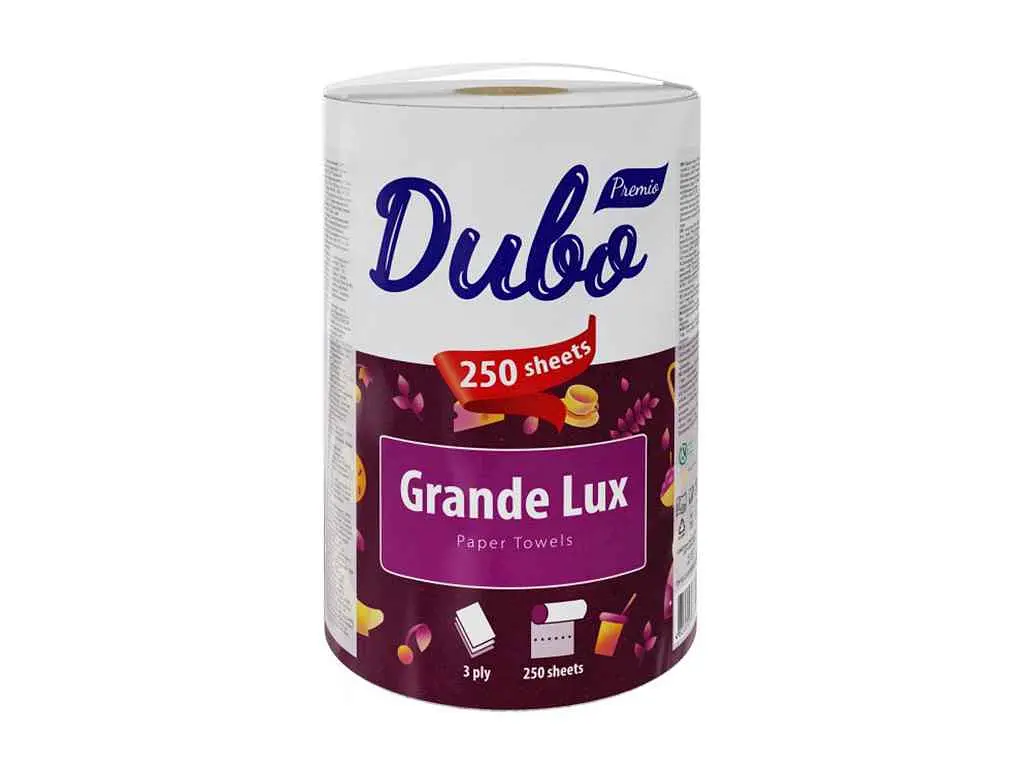 Рушники паперові ДИВО 1рул Grande Lux 3-шарові 250 відривів Білі