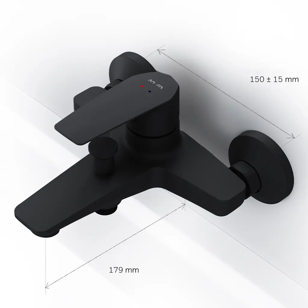 Смеситель для ванны Am.Pm Gem black matt F90E10022 Черный матовый - фото 8