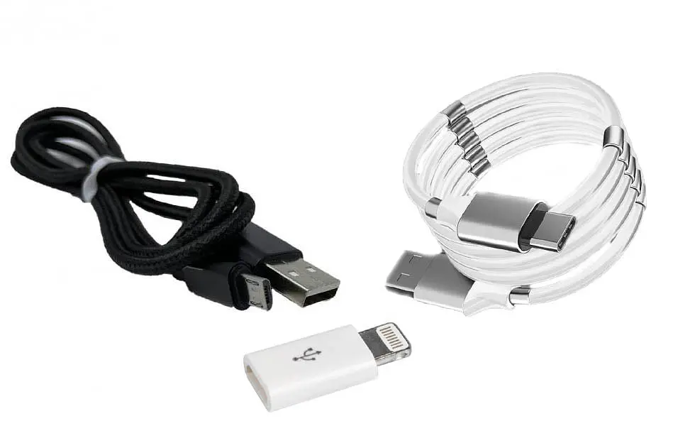 Набір Кабель SuperCalla TYPE-C на магнітах та Адаптер Lightning та Кабель USB-microUSB (vol-1017)