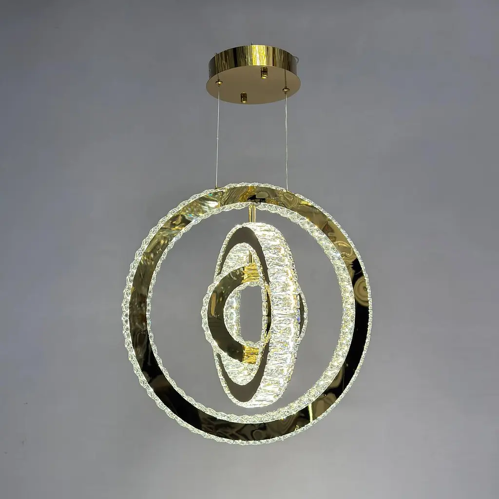 Підвісна LED-люстра з пультом Linisoln 7960-50*40*30 FG золото, кришталь, 70 Вт, 50*40*30 см, до 15 м2 - фото 3