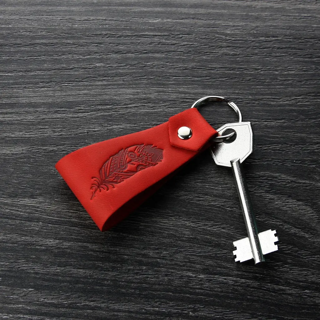 Кожаный брелок Перо - фото 6