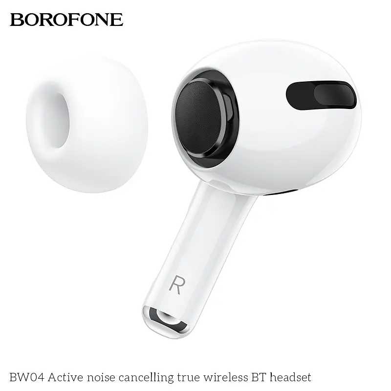 Навушники Borofone BW04 Active noise cancelling true wireless BT headset White - фото 2