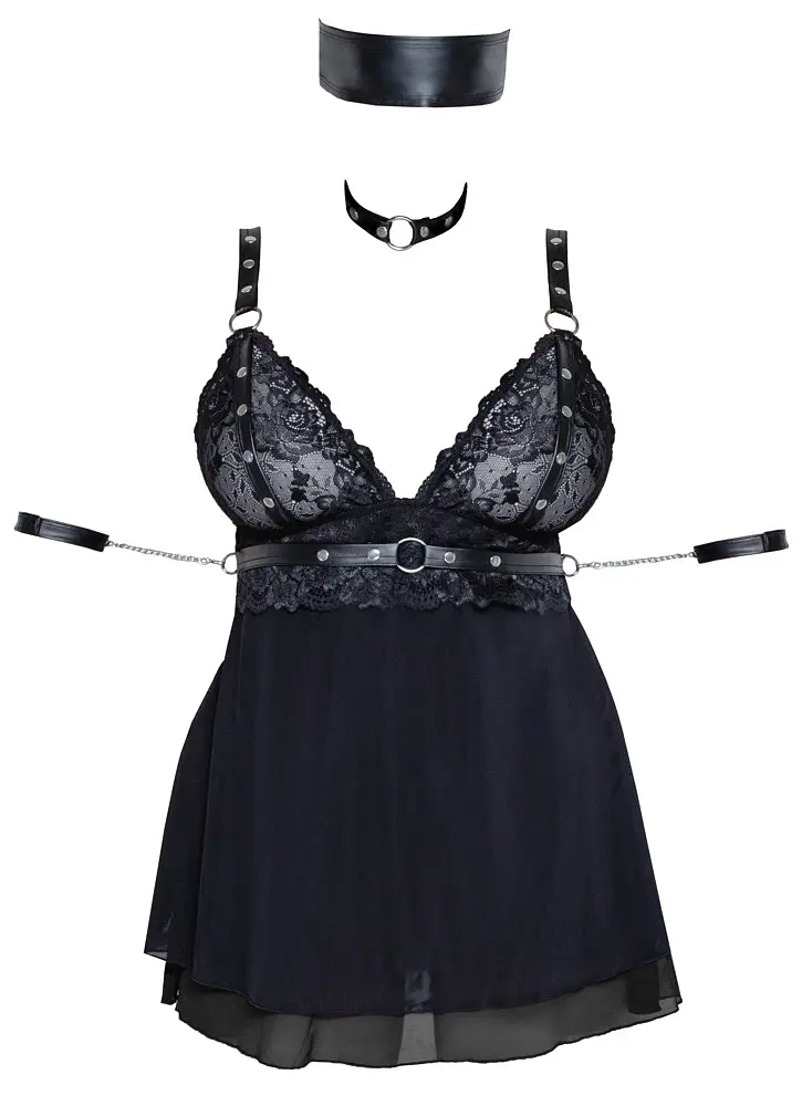 Комплект Cottelli Collection Bondage Babydoll 3XL чорний - фото 7